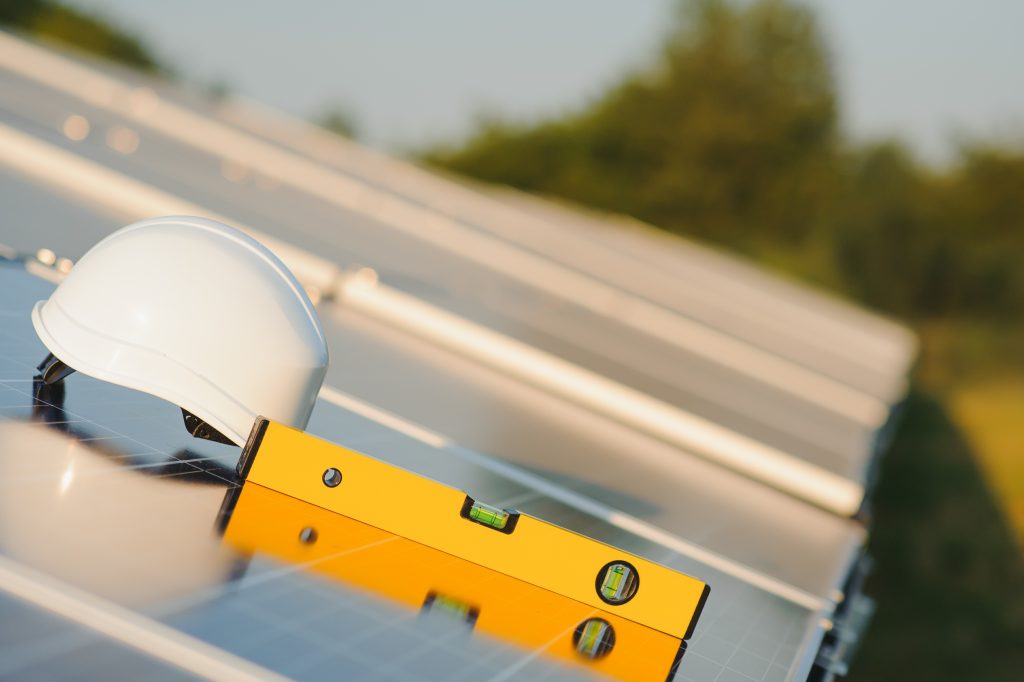 concept of installing solar panels.